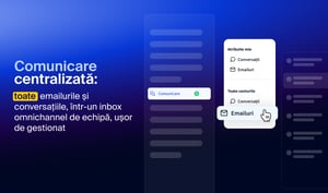 Centrul de comunicare: toate conversațiile cu clienții, prin email și chat, într-un inbox de echipă ușor de gestionat