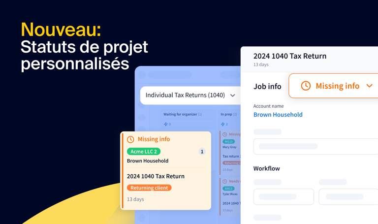 Prenez le contrôle total de votre flux de travail : transformez les exceptions en processus transparents grâce à des statuts de projet personnalisés.