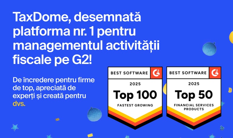 TaxDome, desemnată platforma nr. 1 pentru gestionarea activității fiscale pe G2!
