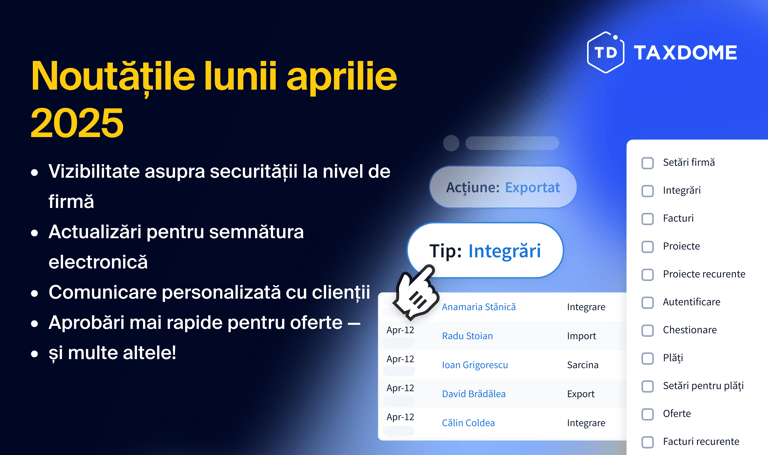 Noutățile lunii aprilie 2025