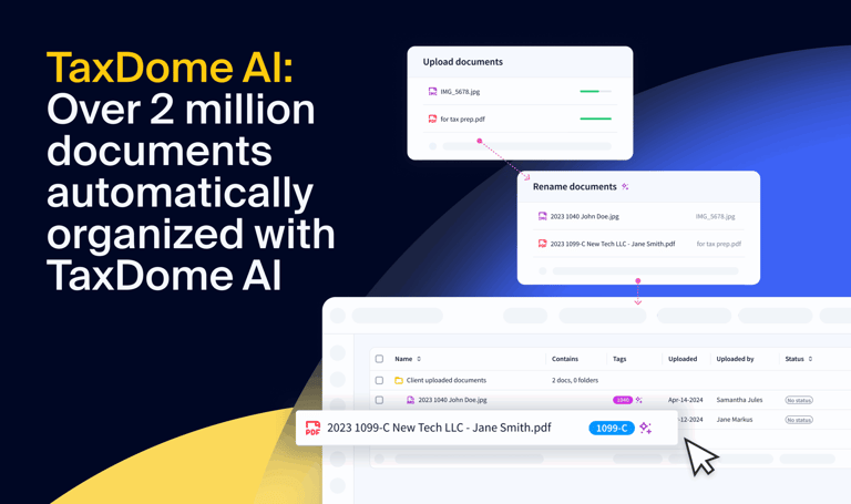 TaxDome AI: more than 2,000,000 documents organized for accountants this past tax season—and we’re just getting started