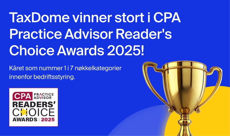 TaxDome vinner 7 kategorier i CPA Practice Advisor Readers’ Choice Awards 2025