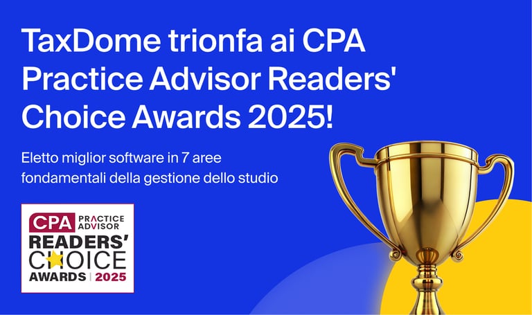 TaxDome vince 7 categorie nei CPA Practice Advisor Readers’ Choice Awards 2025