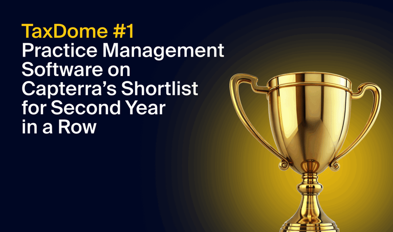 Back-to-Back Win: TaxDome Named #1 on Capterra’s 2025 Shortlist for Accounting Practice Management