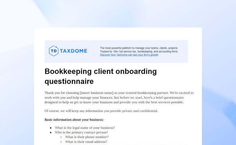 Bookkeeping client onboarding checklist for 2026 (with templates inside)