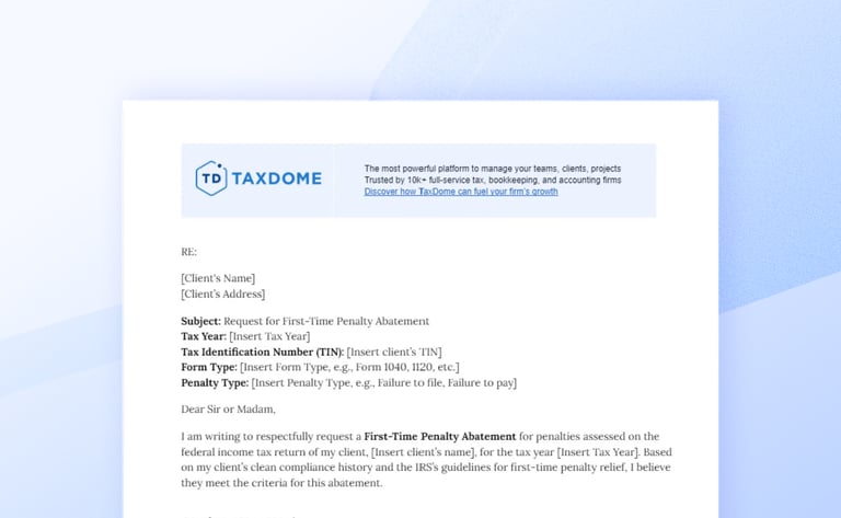 First-time penalty abatement sample letter: free template and how to write it
