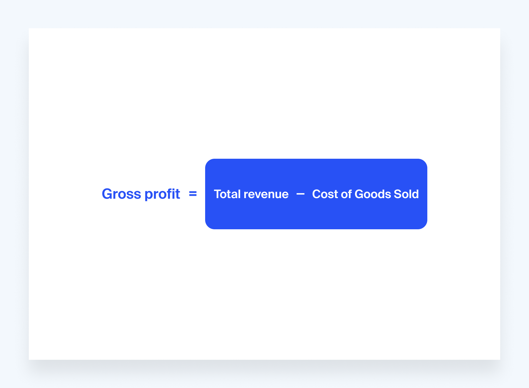 Formula to calculate gross profit margin