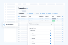 Eine Ansicht für alle Fragebögen