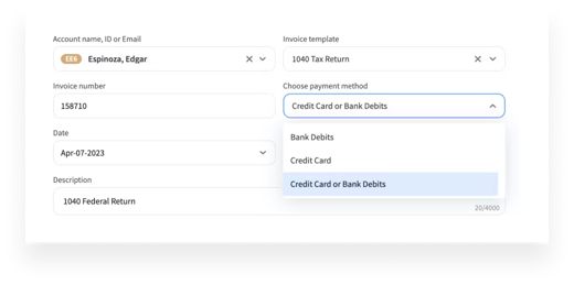 Credit Card or Bank Debits
