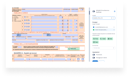 Applicare modelli di firma specifici per il settore