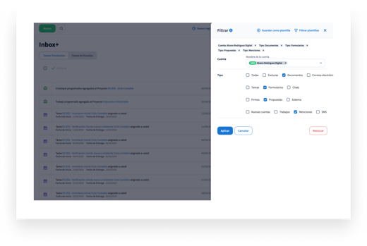 Filtrar por tipo de actividad
