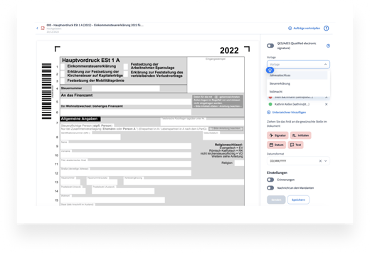 Branchenspezifische Signaturvorlagen anwenden