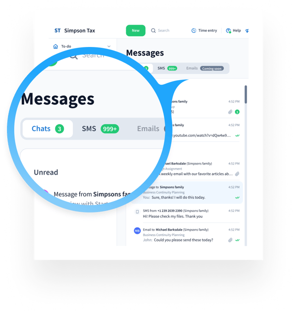 One centralized hub for SMS, chats, and emails